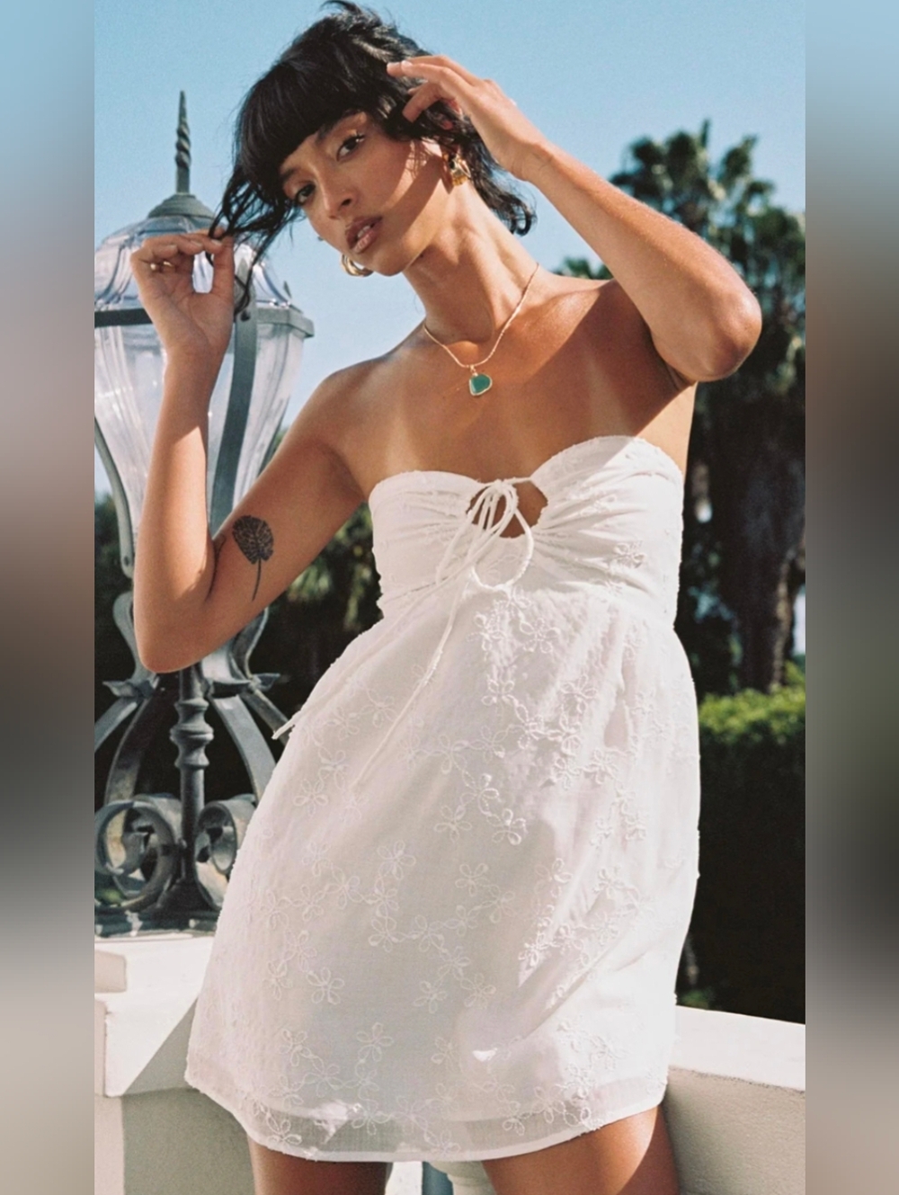 Princess Polly Rosenberg Strapless Mini Dress White